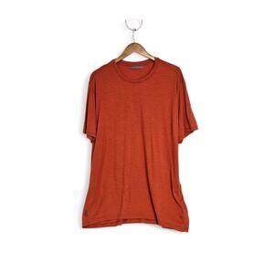 Icebreaker Orange Wool Blend Crewneck Short Sleeve T-Shirt Size XXL